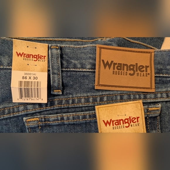 NWT Wrangler Rugged Wear Mens Big & Tall Relaxed Fit Size 56x30 Blue Jeans NEW! - Picture 12 of 16